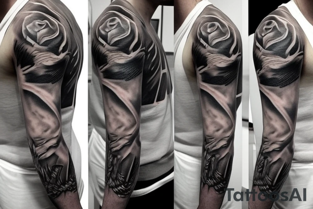 powerful male fighter tattoo idea