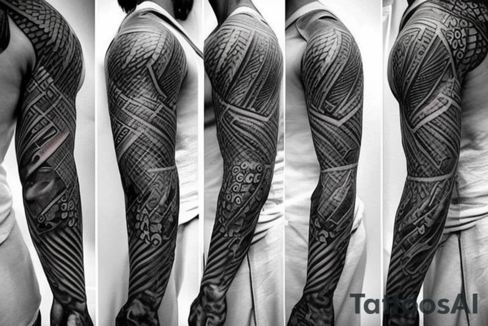 powerful male fighter tattoo idea