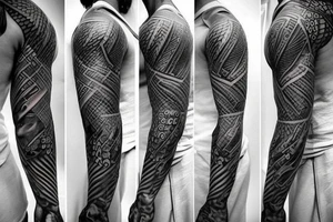 powerful male fighter tattoo idea