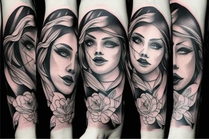 dark power female tattoo idea
