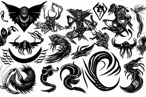 Scorpio with super powers tattoo idea