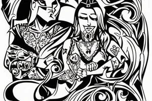 king, knight on his knee tattoo idea