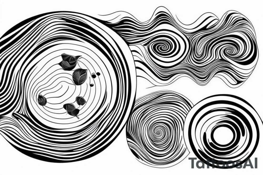 ripples on water in perspective with water drop tattoo idea