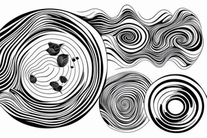 ripples on water in perspective with water drop tattoo idea