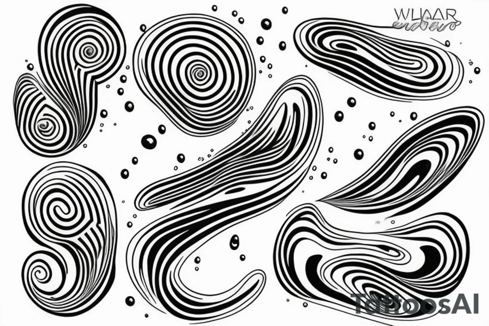 drop of water falling into water with water ripples tattoo idea