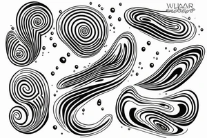 drop of water falling into water with water ripples tattoo idea