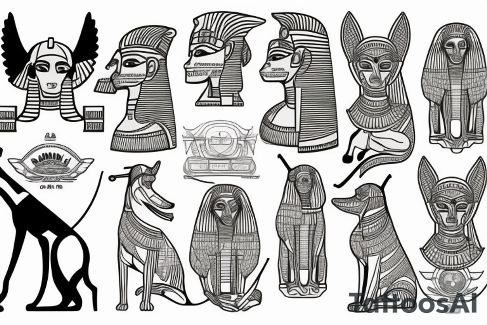 egyptian guard dog tattoo idea