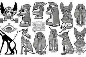 egyptian guard dog tattoo idea