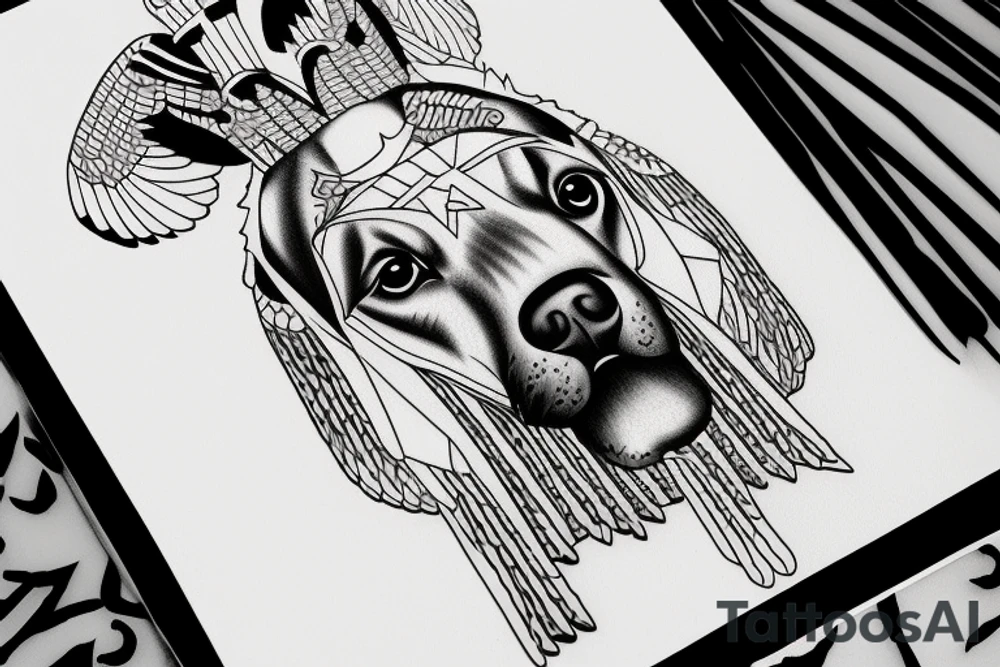 egyptian guard dog tattoo idea
