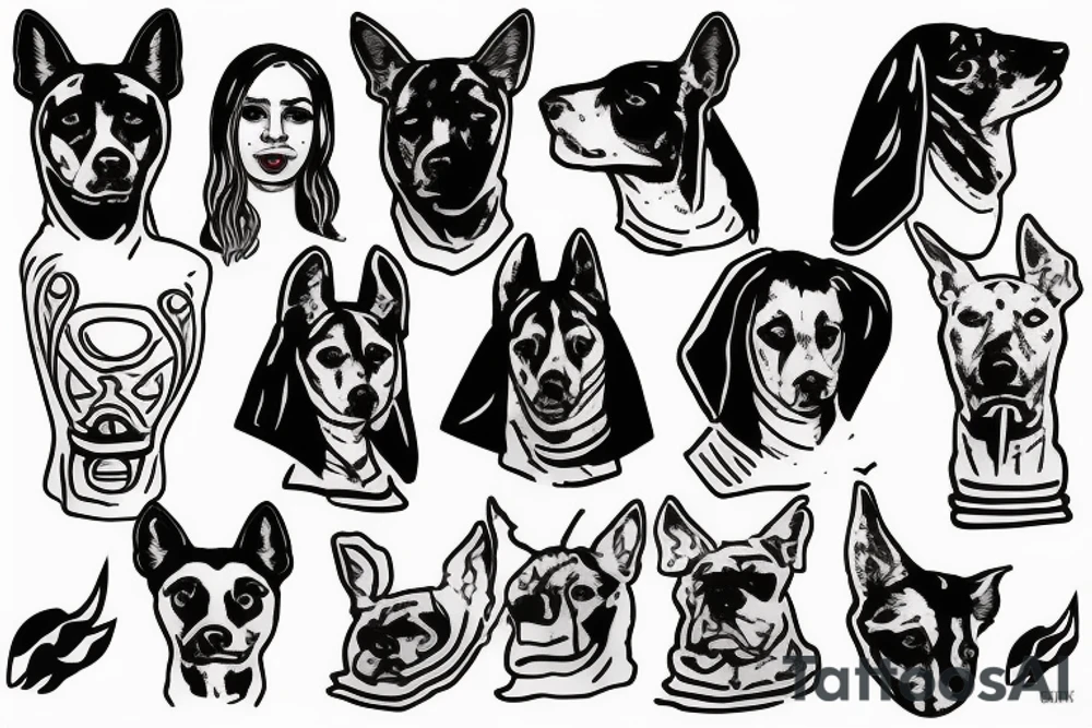 egyptian guard dog tattoo idea