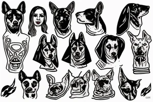 egyptian guard dog tattoo idea