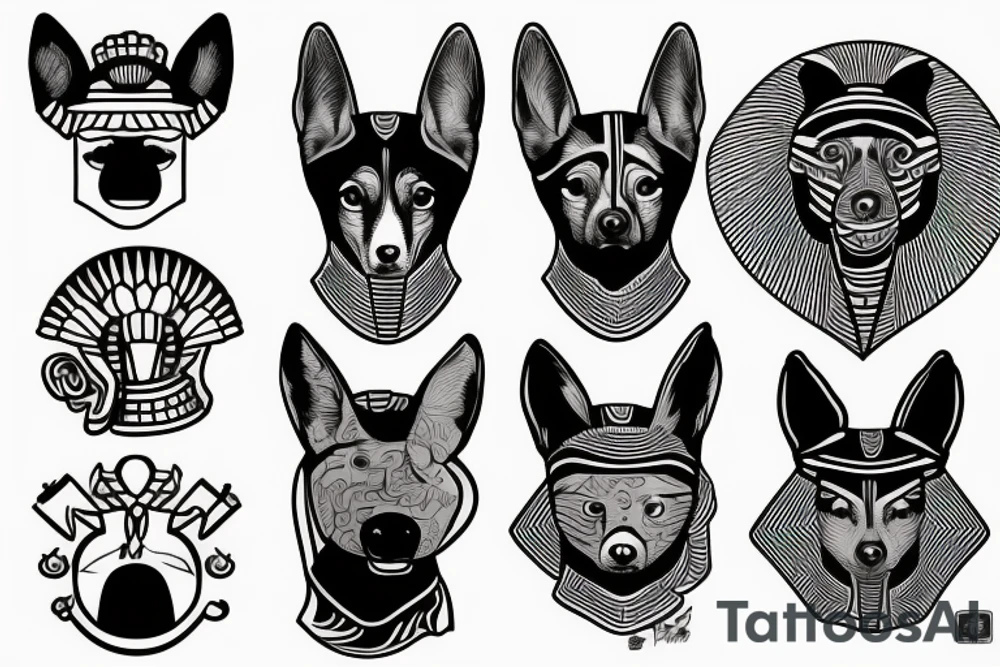 egyptian guard dog tattoo idea