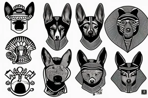 egyptian guard dog tattoo idea