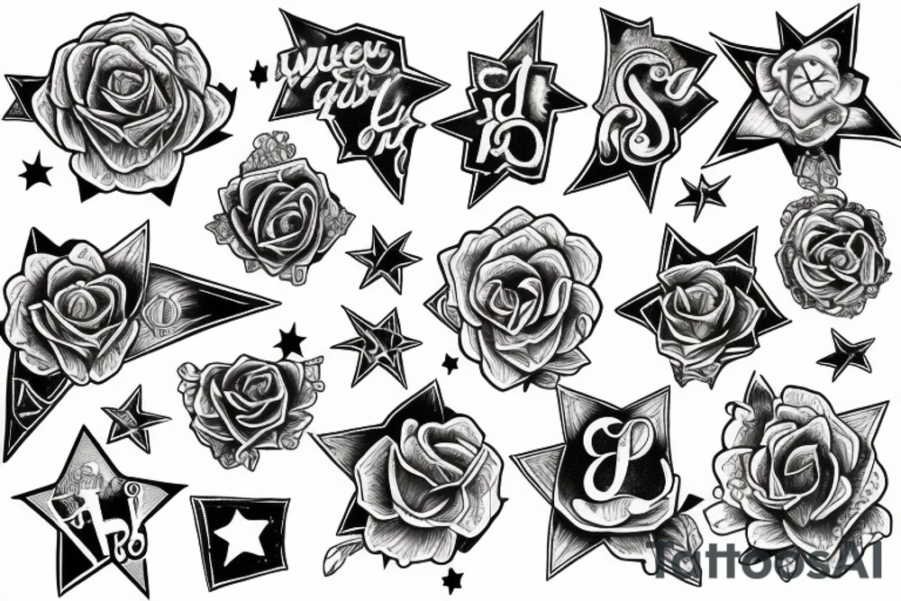 The words Forever 5 amidst stars tattoo idea