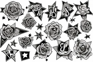 The words Forever 5 amidst stars tattoo idea