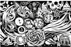 The words Forever 5 amidst stars tattoo idea