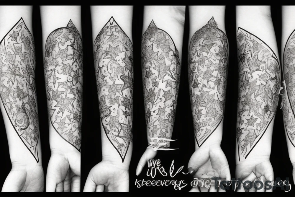 The words Forever 5 amidst stars tattoo idea