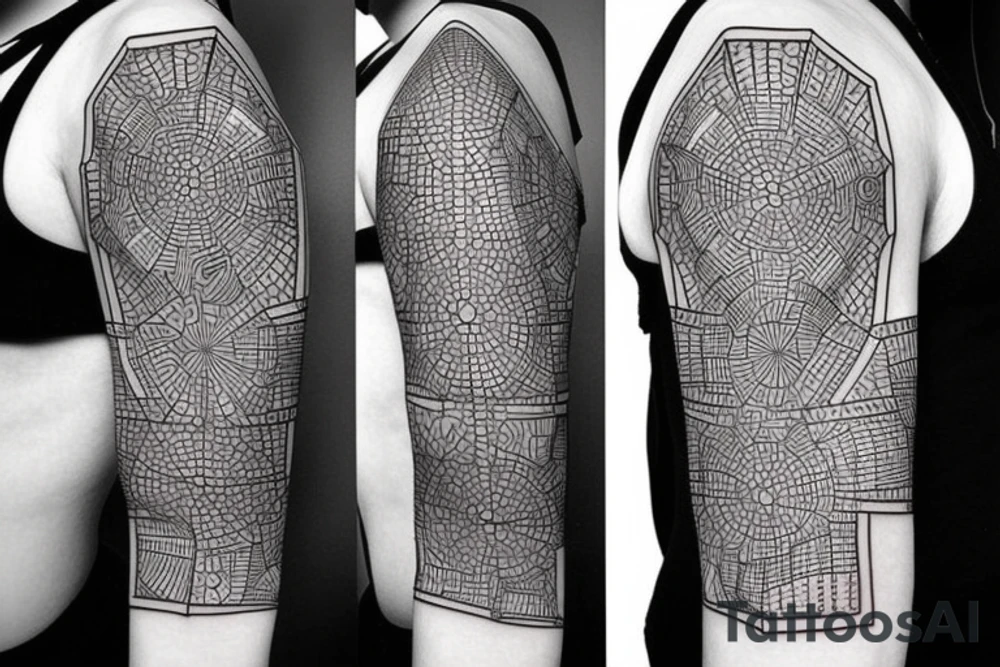 Cubes within cubes forearm sleeve tattoo idea
