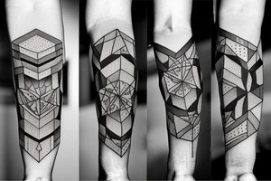 Cubes within cubes forearm sleeve tattoo idea