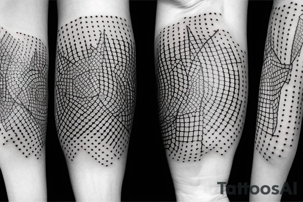 Dotwork 3D shapes forearm tattoo idea