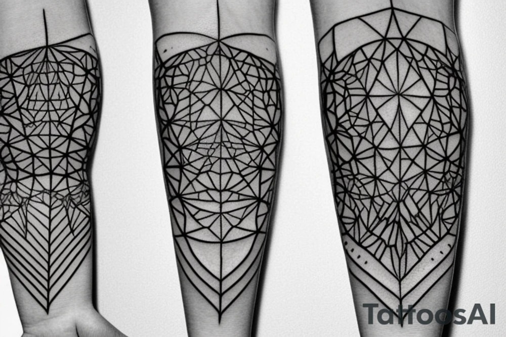 Dotwork 3D shapes forearm tattoo idea