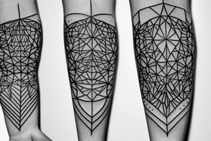 Dotwork 3D shapes forearm tattoo idea