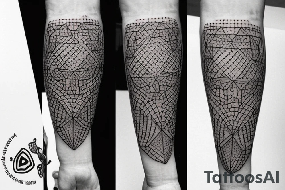 Dotwork 3D shapes forearm tattoo idea