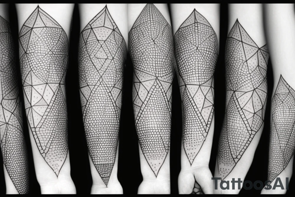 Dotwork 3D shapes forearm tattoo idea
