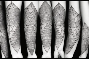 Dotwork 3D shapes forearm tattoo idea