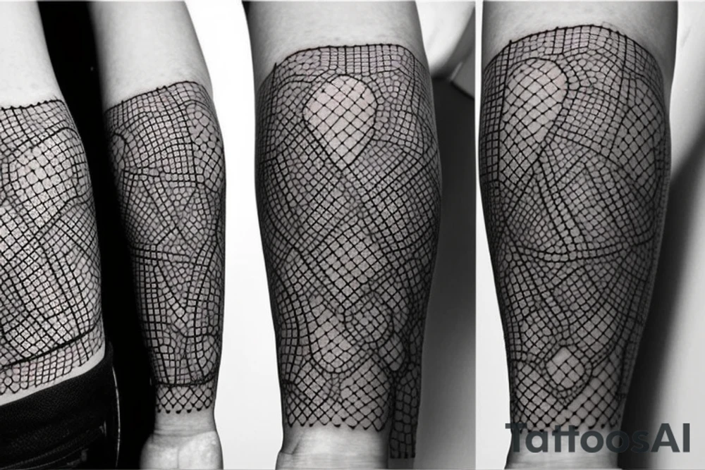 Dotwork 3D shapes forearm tattoo idea