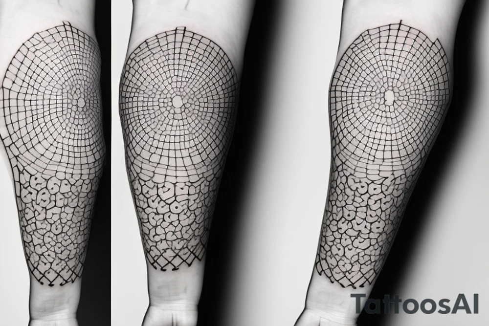 Dotwork 3D shapes forearm tattoo idea