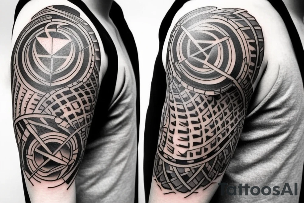 3D shapes forearm tattoo idea