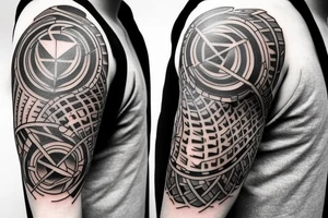 3D shapes forearm tattoo idea