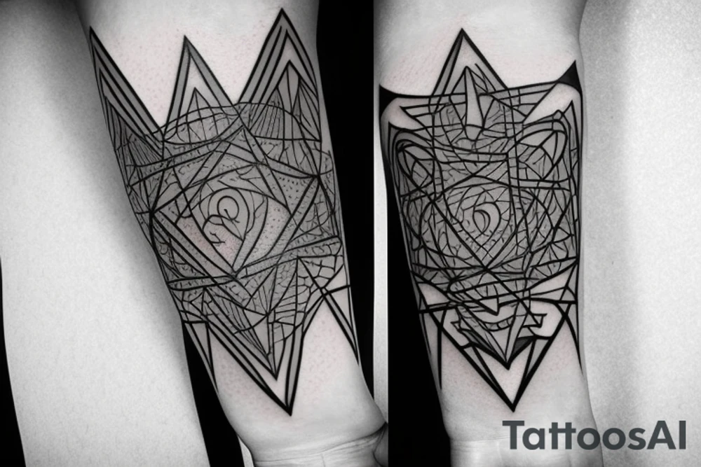 3D shapes forearm tattoo idea