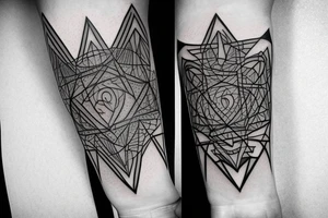 3D shapes forearm tattoo idea