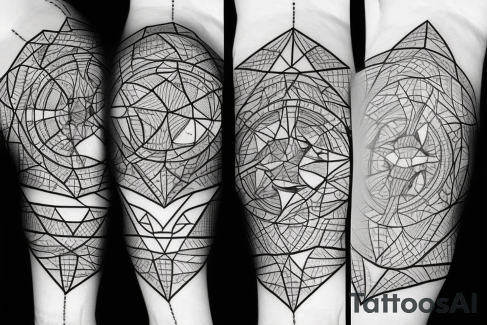 4D shapes forearm tattoo idea