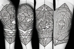 4D shapes forearm tattoo idea