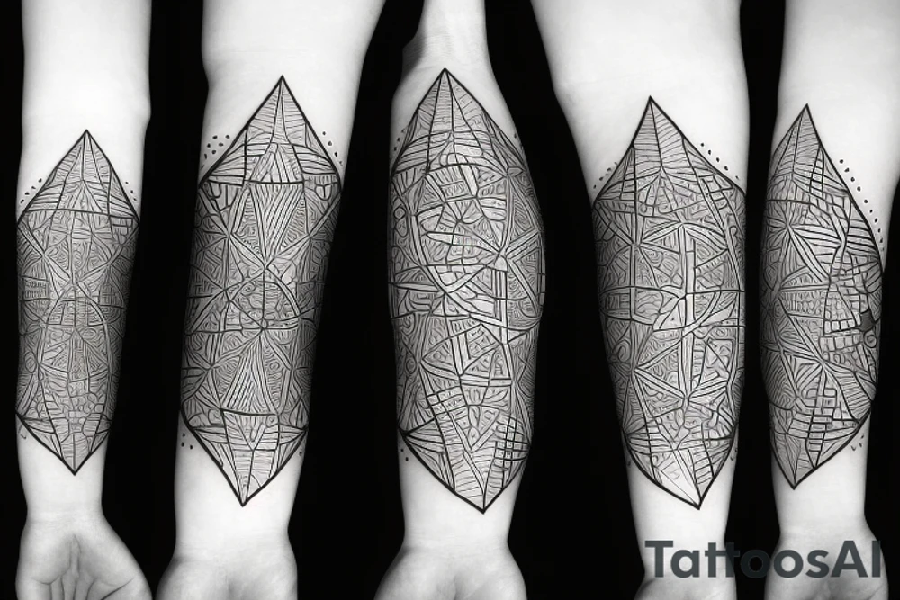 4D shapes forearm tattoo idea
