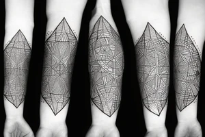 4D shapes forearm tattoo idea