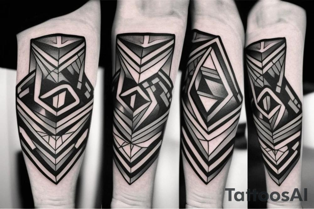 Cubes in cubes forearm tattoo idea