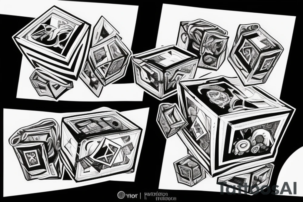 Cube within a cube tattoo idea