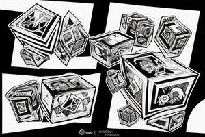 Cube within a cube tattoo idea