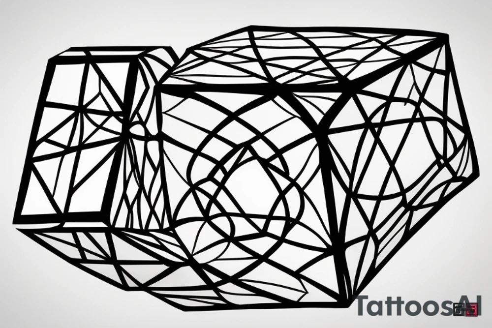 Cube within a cube tattoo idea