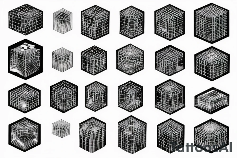 Cube within a cube tattoo idea