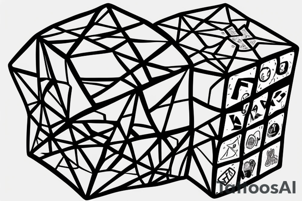 Cube within a cube tattoo idea
