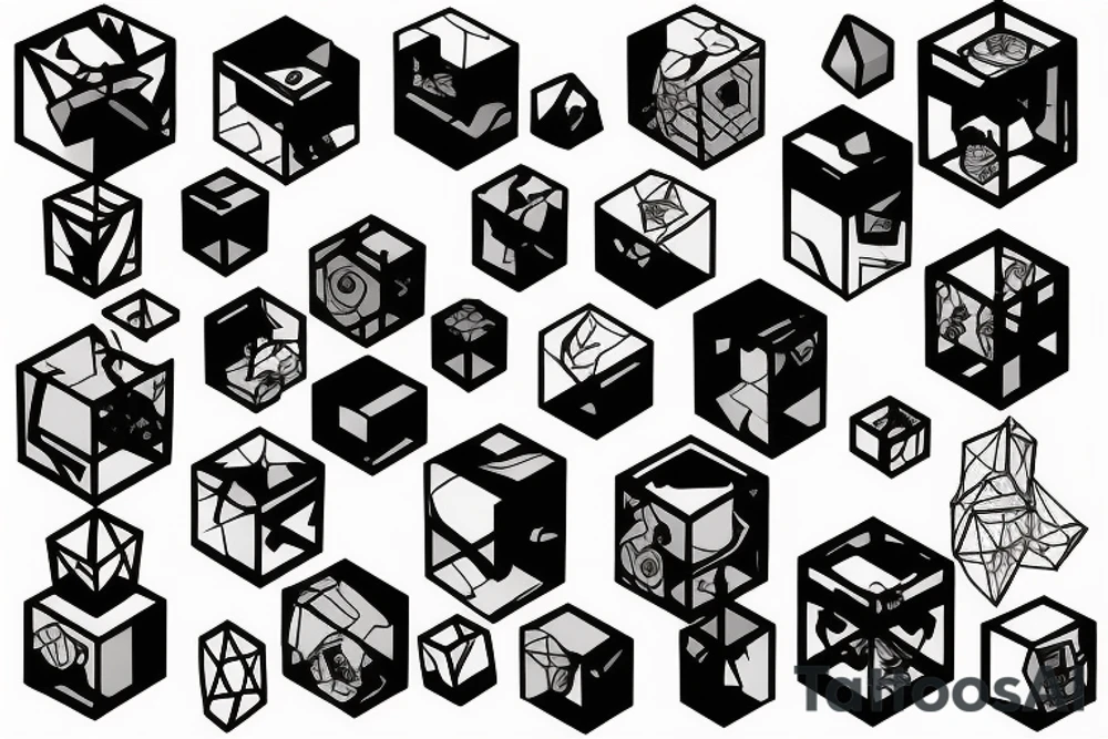 Cube within a cube tattoo idea