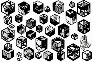 Cube within a cube tattoo idea