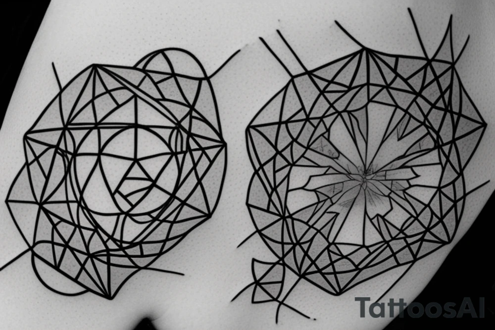 Geometric cube within a cube tattoo idea