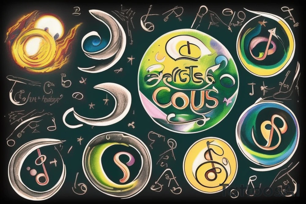 bass guitar clef, the words "lights will guide you home, and ignite your bones, and I will try to fix you", a bottle of green wine, and 3 crotchets and 2 joined quavers. All incoporated in a circle moon. tattoo idea