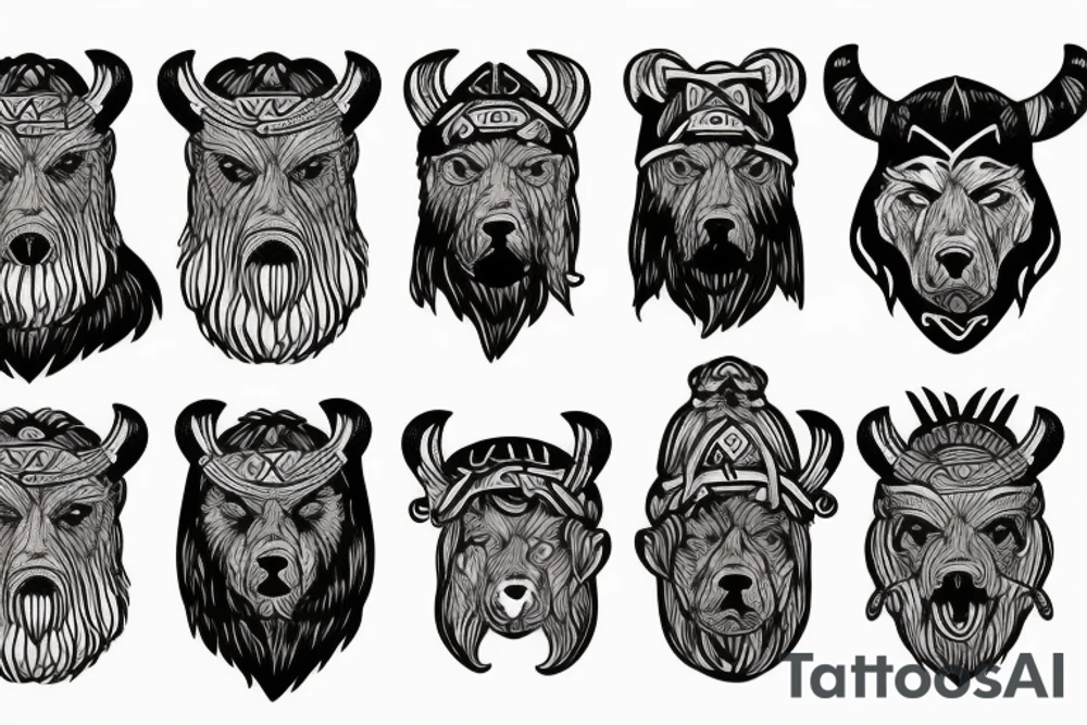 Norse Viking wearing a bear on his head tattoo idea
